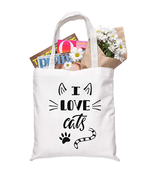 cotton canvas cat tote bags
