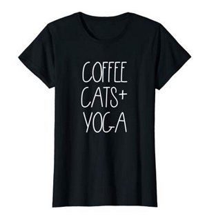 tshirts for people who love coffee cats and yoga