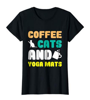 tshirts for people who love coffee cats and yoga