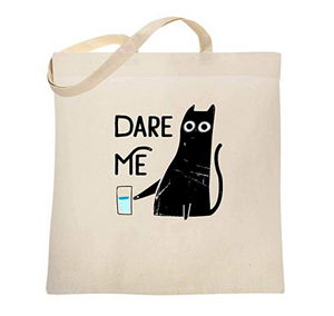 cotton canvas cat tote bags