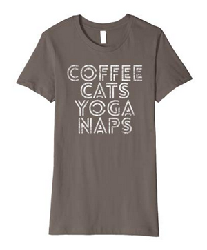 tshirts for people who love coffee cats and yoga