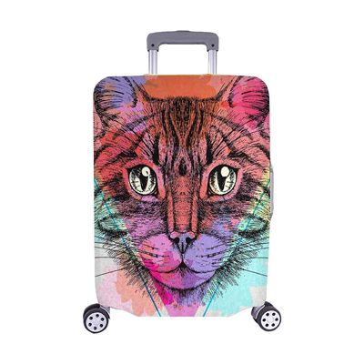 FOLPPLY Cute Cat Follow Your Heart Luggage Cover Baggage Suitcase Travel Protector Fit for 18-32 Inch 