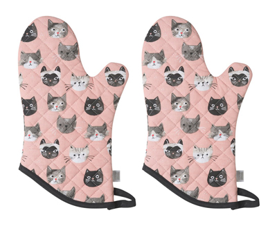 cat oven mitts pot holders