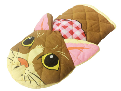 cat oven mitts pot holders