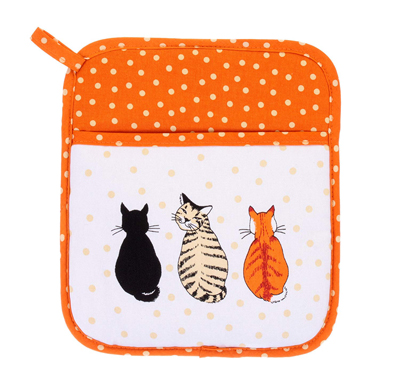 cat oven mitts pot holders