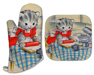 Cat Oven Mitts And Pot Holders – Meow As Fluff