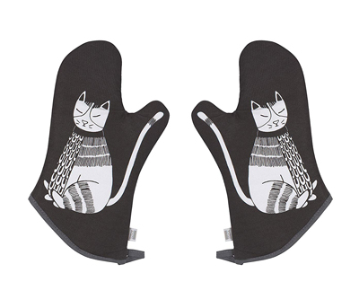 Black Cat Oven Mitt and Pot Holder Set