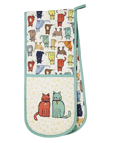 cat oven mitts pot holders