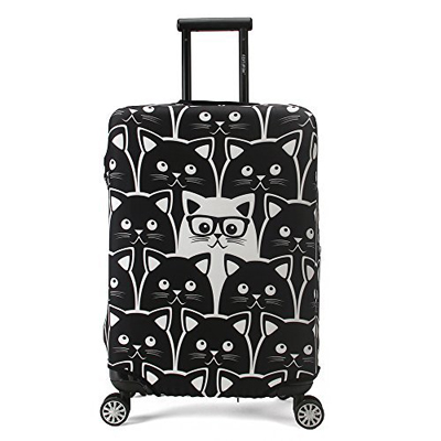 ALAZA Oil Painting Cat Butterfly Travel Luggage Cover Suitcase Cover Case 