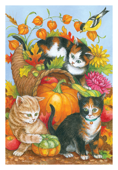 autumn fall cat flags