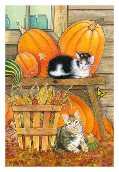 autumn fall cat flags