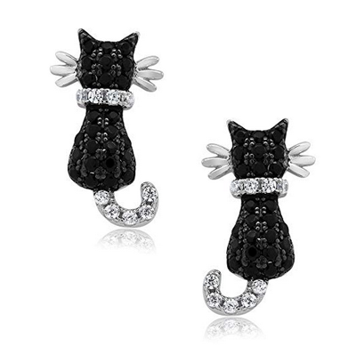 black cat earrings
