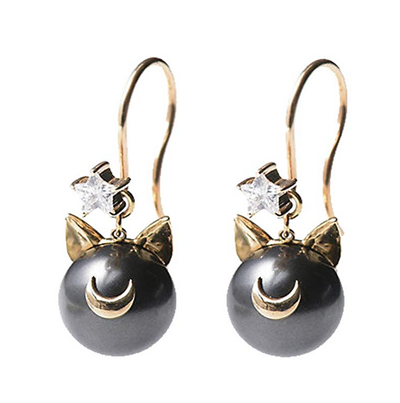black cat earrings
