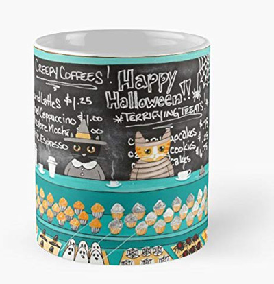 halloween cat mugs