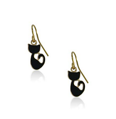 black cat earrings