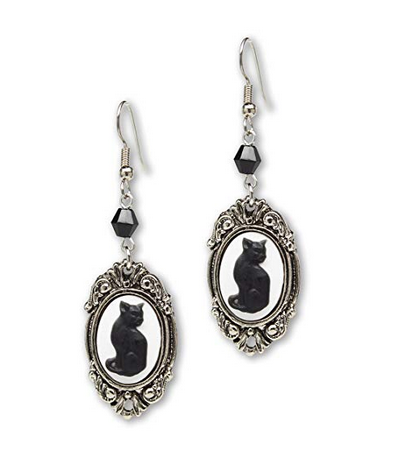 black cat earrings