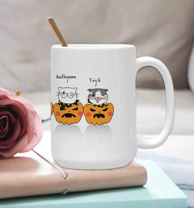 halloween cat mugs