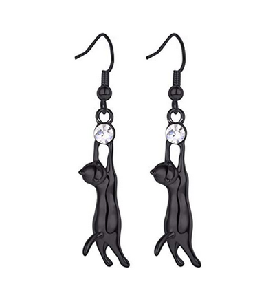 black cat earrings