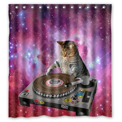 Cat Shower Curtains For People Who Are, Space Kitty Shower Curtain