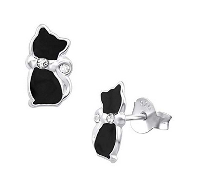 black cat earrings