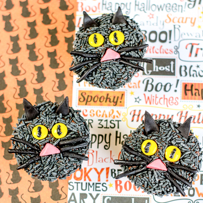 halloween cat cupcakes