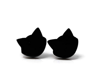black cat earrings