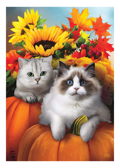 autumn fall cat flags