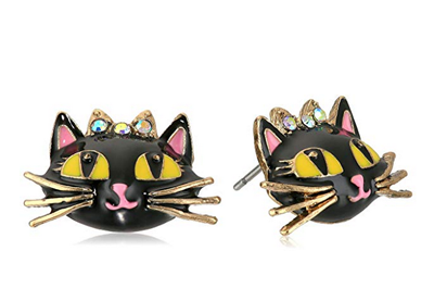 black cat earrings