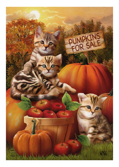 autumn fall cat flags