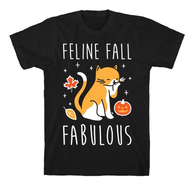 fall cat tshirts for men and women