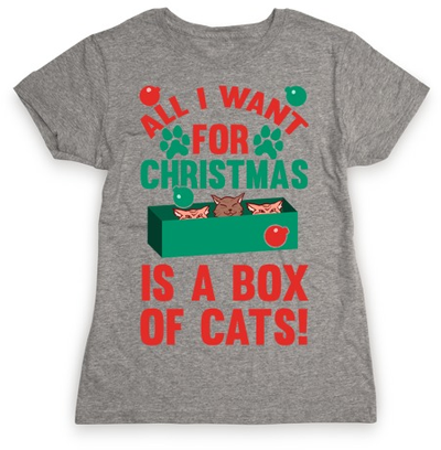 short sleeved christmas cat tshirts for women