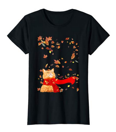 fall cat tshirts for men and women