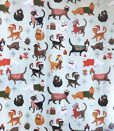 cat christmas wrapping paper