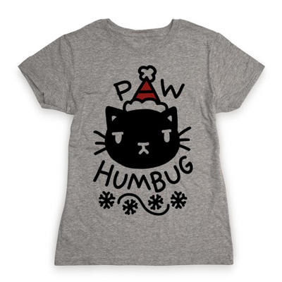 short sleeved christmas cat tshirts for women