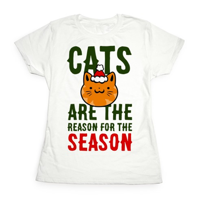 short sleeved christmas cat tshirts for women