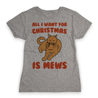 Short-sleeved Christmas Cat Tshirts For Women! – Meow As Fluff