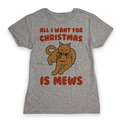 short sleeved christmas cat tshirts for women
