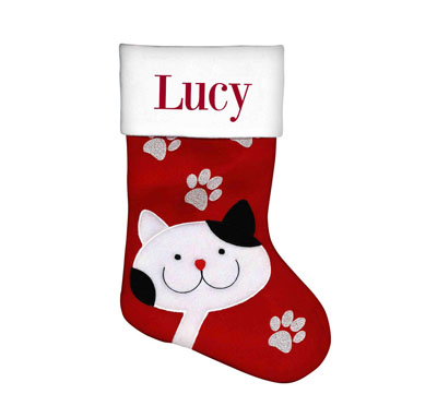Christmas Stocking for Cats Widdop Gifts Red & White Cat Stocking