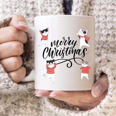 christmas cat mugs