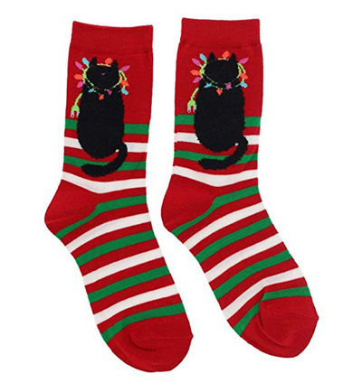 christmas cat socks for women