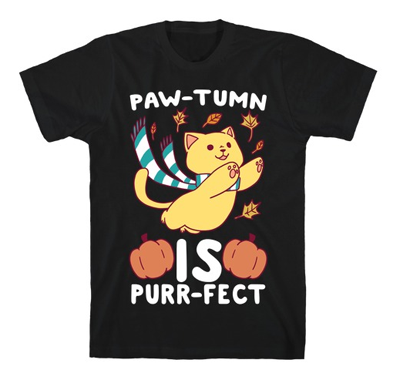 fall cat tshirts for men and women