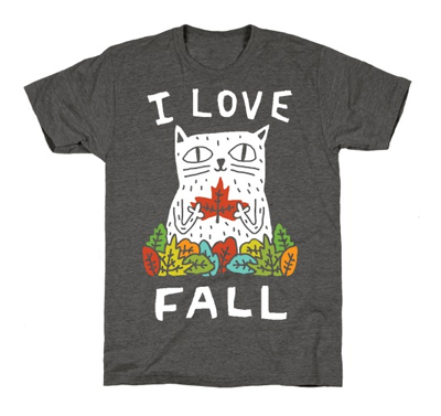 fall cat tshirts for men and women