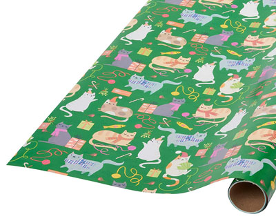 Santa & Friends Jumbo Christmas Rolled Gift Wrap - 1 Giant Roll, 23 Inches  Wide by 35 feet Long, Heavyweight, Tear-Resistant, Holiday Wrapping Paper