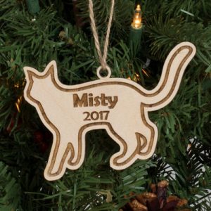 wood cat ornaments