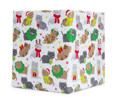 cat christmas wrapping paper
