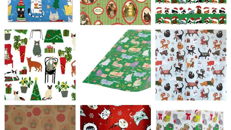 cat christmas wrapping paper feature