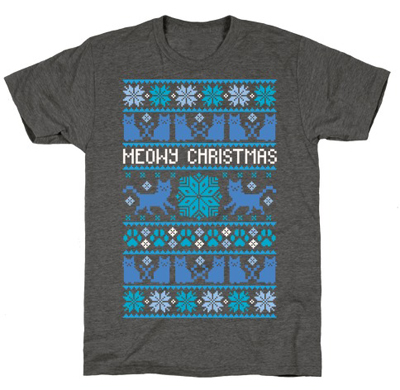 christmas cat tshirt for men