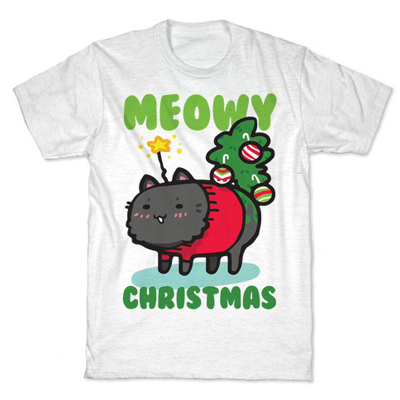 christmas cat tshirt for men