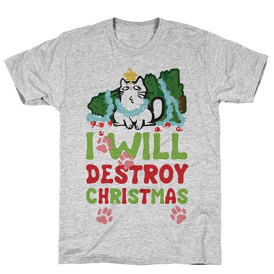 christmas cat tshirt for men