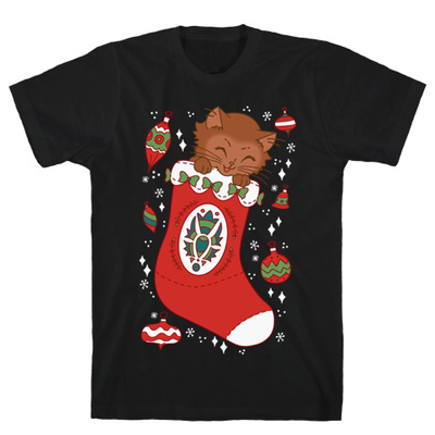 christmas cat tshirt for men